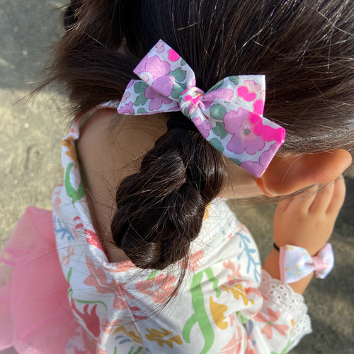 【オーダー受付】リバティ ヘアアクセサリー ヘアゴム キッズ 子供 2個セット】ヘアゴム キッズ ベビー リボン リバティ ヘア