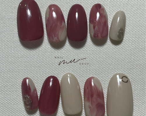 ネイルチップ(大人ピンク ニュアンスネイル) ネイルチップ（つけ爪