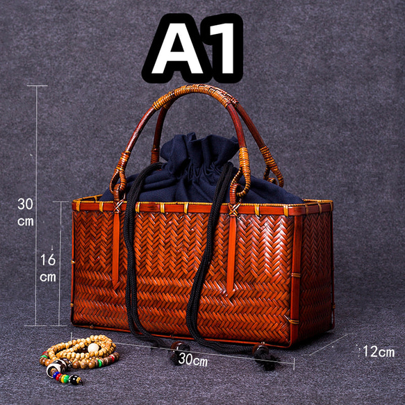 竹かご鞄 大 ハンドバッグ 買い物かご大 竹かご かごバッグ バスケットかご 竹製品 レトロ 茶道茶セット収納袋 和風 