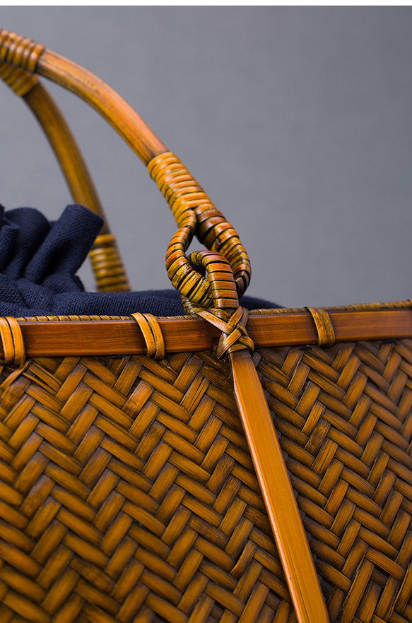 竹かご鞄 大 ハンドバッグ 買い物かご大 竹かご かごバッグ バスケットかご 竹製品 レトロ 茶道茶セット収納袋 和風 