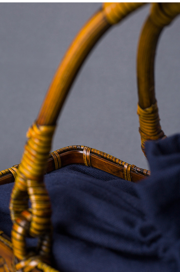 竹かご鞄 大 ハンドバッグ 買い物かご大 竹かご かごバッグ バスケットかご 竹製品 レトロ 茶道茶セット収納袋 和風 