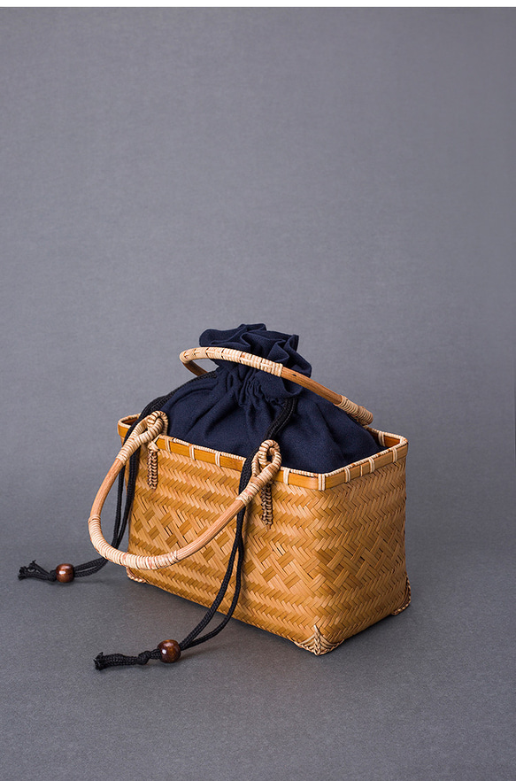 竹かご鞄 大 ハンドバッグ 買い物かご大 竹かご かごバッグ バスケットかご 竹製品 レトロ 茶道茶セット収納袋 和風 