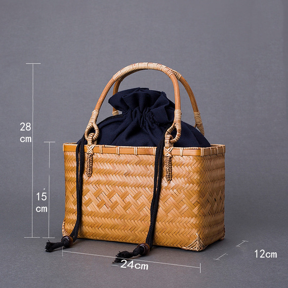 竹かご鞄 大 ハンドバッグ 買い物かご大 竹かご かごバッグ バスケットかご 竹製品 レトロ 茶道茶セット収納袋 和風 