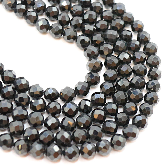 AG-Beads-144　天然石 小粒 連材 ブラックスピネル 約4mm 1連 約38cm 2枚目の画像