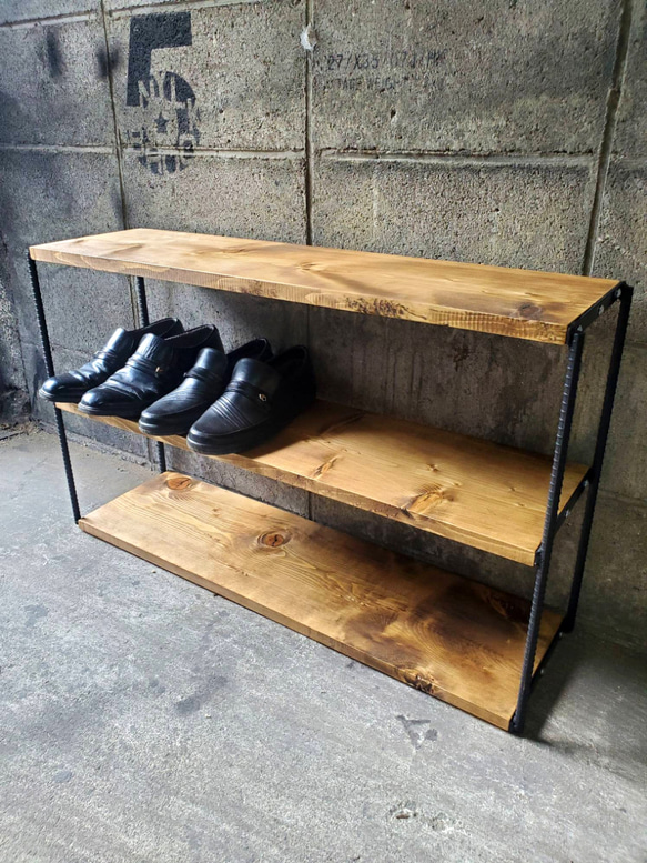 【ハンドメイド】男前5段シューズラック　シェルフ（ブルックリン） 楽天市場】シューズラック 4段 N1-SR50BK / 玄関 靴 シューズ