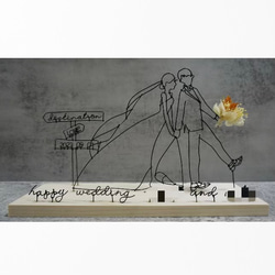 ［オーダーメイド］ウェルカムボード　リングピロー　ウェルカムスペース　結婚祝い　ワイヤークラフト　ワイヤーアート　ギフト 1枚目の画像