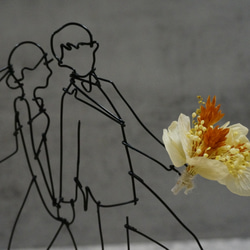 ［オーダーメイド］ウェルカムボード　リングピロー　ウェルカムスペース　結婚祝い　ワイヤークラフト　ワイヤーアート　ギフト 2枚目の画像