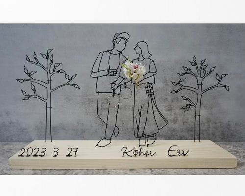 【オーダー作品】ウェルカムスペース　結婚式　ウエディング　ワイヤーアート　ハト オーダー作品】ウェルカムスペース 結婚式 ウエディング