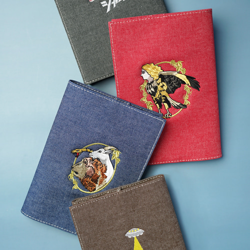B6サイズ】ワンポイント刺繍 ブックカバー 手帳カバー 日本製 B6サイズ】ワンポイント刺繍 ブックカバー 手帳カバー 日本製