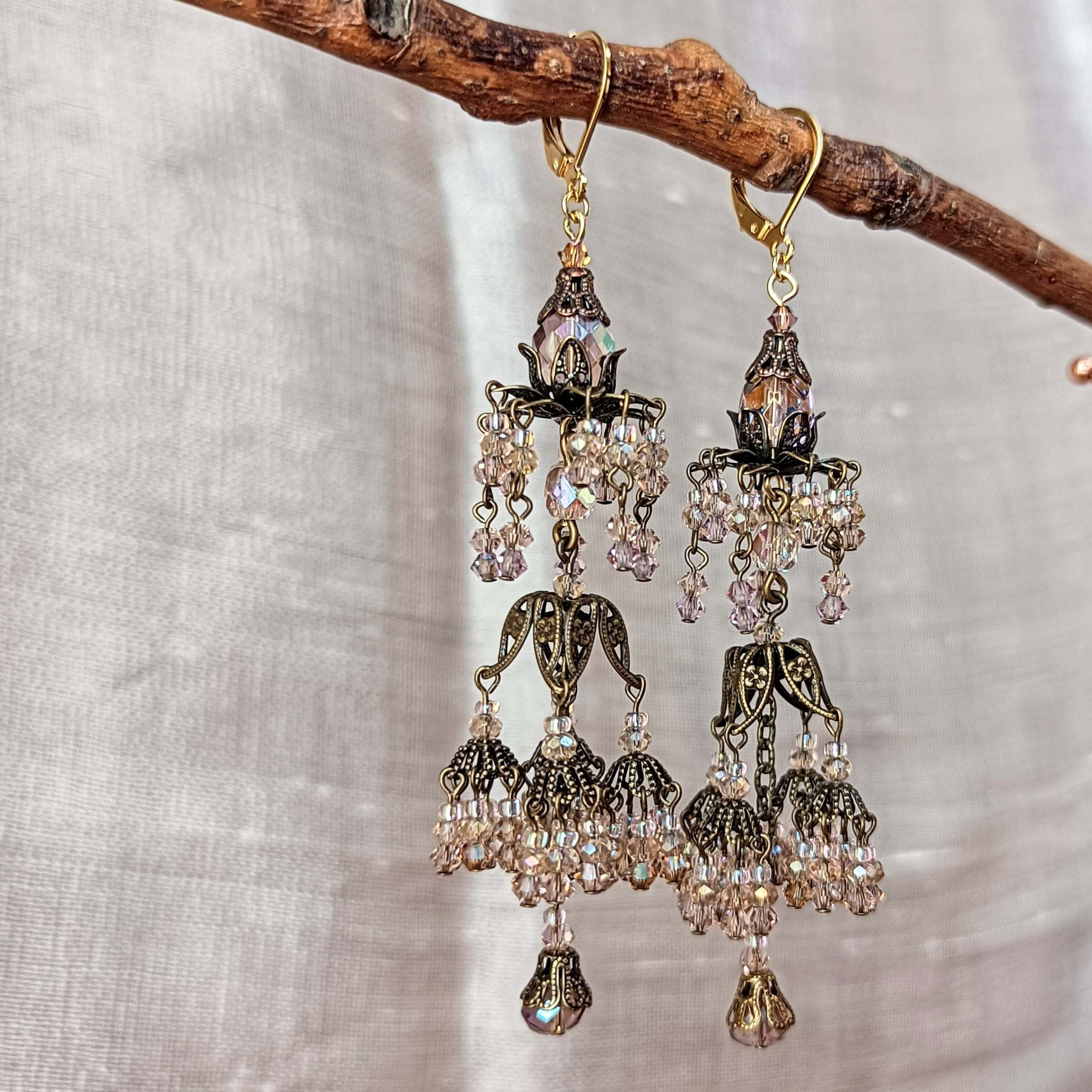 シャンデリアピアス スワロフスキークリスタル ステンレスピアス