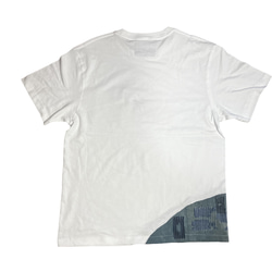 藍染襤褸リメイク ポケット T-shirts L WHITE 2枚目の画像