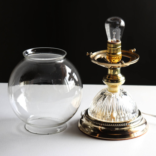 USA vintage】カットグラス テーブルランプ ライト アメリカ