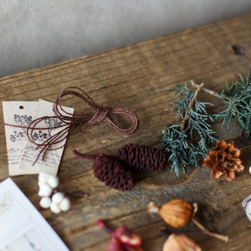 秋を楽しむてづくりキット 木の実のガーランド ドライフラワー