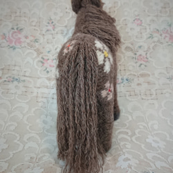 あみぐるみ　編み込み毛糸のダーラナホース　毛糸　馬　ぬいぐるみ　ポニー 4枚目の画像