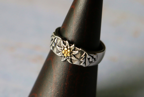 エーデルワイス　真鍮　リング　Brass　Ring　指輪　フリーサイズ　20号前後　 4枚目の画像