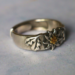 エーデルワイス　真鍮　リング　Brass　Ring　指輪　フリーサイズ　20号前後　 3枚目の画像
