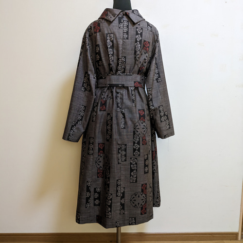SOLD 着物リメイク ワンピース 大島紬 L〜LL ワンピース さら