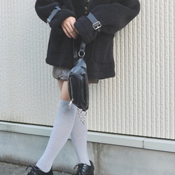 Leather Touch Mini Skirt  Belt Set brown ミニスカート ブラウン カジュアル 2枚目の画像