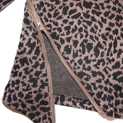 Leopard Zip Design Sweat Top (brown) Tシャツ ブラウン 茶色 カジュアル 5枚目の画像