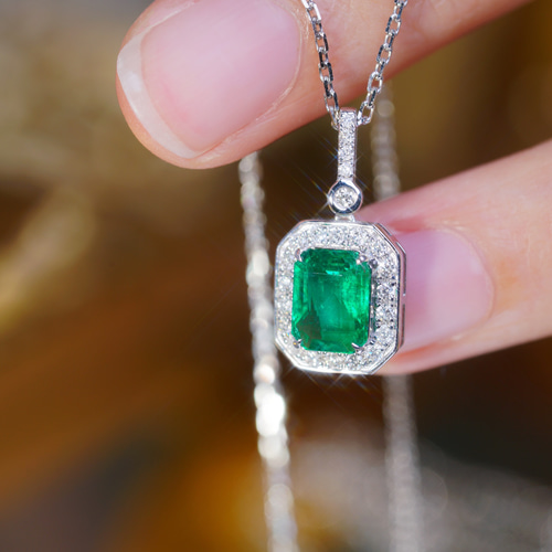 天然エメラルド K18トップ