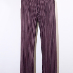 Shiny Pleats Wide Pants (dark purple) ロングパンツボルドー 赤紫 カジュアル 8枚目の画像