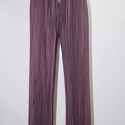 Shiny Pleats Wide Pants (dark purple) ロングパンツボルドー 赤紫 カジュアル 6枚目の画像