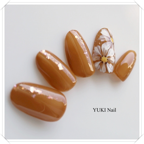 キャメル×箔 ネイルチップ d237171ca2407596257fed9d686eee