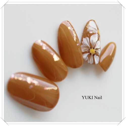 ネイルカラー 中古 キャメル キャメル色の秋冬ネイル ネイルチップ（つけ爪） yuki-nail 通販