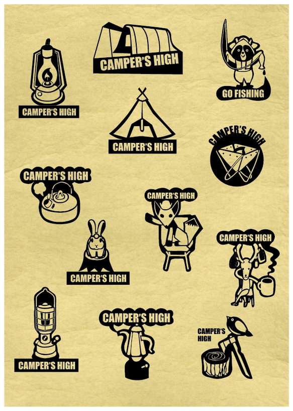 アウトドア　シェルターテントのカッティングステッカー　室内・屋外用　車・キャンプギア・PCなどのワンポイントに 人気・おすすめ｜多用途・生活用品におすすめ キャンペーン中 即納