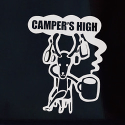 アウトドア シカのカッティングステッカー 室内・屋外用 車・キャンプ