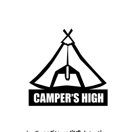 アウトドアギア テントのカッティングステッカー 室内・屋外用 車