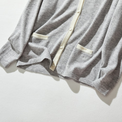 ★即納★上質ウールで大人カジュアル　メリノウール100％カーディガン　配色 230917-1 6枚目の画像