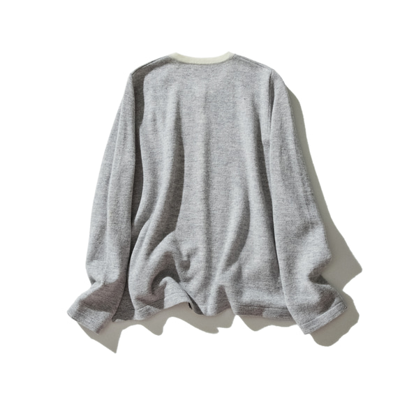 ★即納★上質ウールで大人カジュアル　メリノウール100％カーディガン　配色 230917-1 7枚目の画像