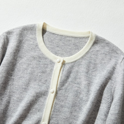 ★即納★上質ウールで大人カジュアル　メリノウール100％カーディガン　配色 230917-1 2枚目の画像