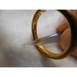 鍛造 結婚指輪 純金 24k 24金 k24 シンプル 甲丸 3mm つや消し マット加工 7枚目の画像