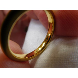 鍛造 結婚指輪 純金 24k 24金 k24 シンプル 甲丸 3mm つや消し マット加工 6枚目の画像