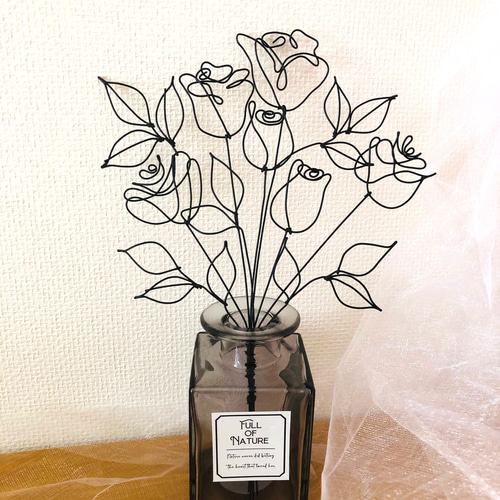 ワイヤークラフト ワイヤーアート 薔薇 その他アート miko 通販