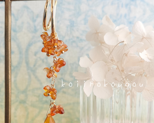 山本 イヤーカフ ゴールド 金具 押し花 立体乾燥花 e651a0d19ac82fd74c1723e6307599