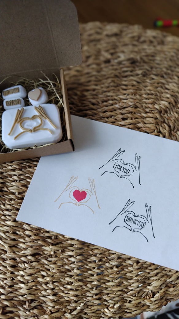 指ハート♥はんこセット 消しゴムはんこ はんこ スタンプ はんこ