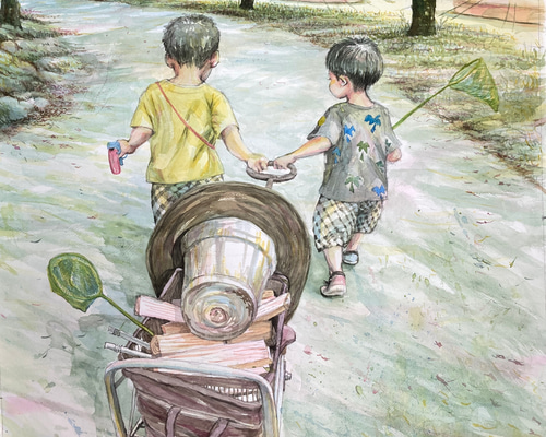 Amazon.co.jp: 水彩画 「夏の思い出」 : ホーム＆キッチン