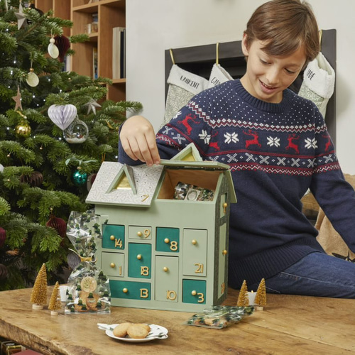 フランスメーカー】アドベントカレンダー用木製飾り数字24セット