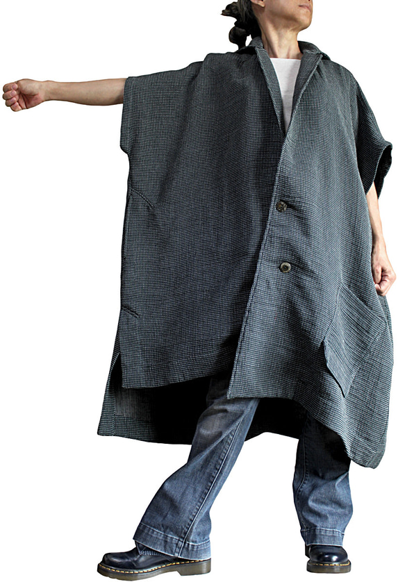 刺子風格柔軟棉質短袖外套 (JFS-176-01) 第5張的照片
