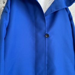 春秋軽い綺麗ブルー色やわらかいツイル軽いナイロンフードジャケット 3枚目の画像
