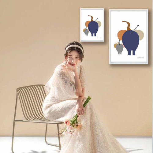 ゾウさんのお尻 イラスト ポスター A4 A3 A2 A1 アートポスター アート