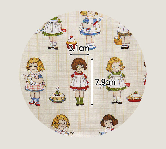 ヴィンテージ 着せ替えペーパードール トマトガール コットン生地 45㎝単位カット Tomato Girl 7枚目の画像