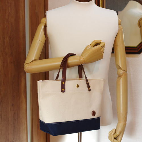 栃木レザー】トートバッグ(本革) ブラウン・ライトベージュ