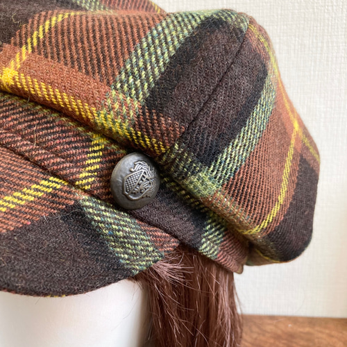 KAPITAL キャスケット ブラウン系 チェック柄 ankoROCK 帽子 キャスケット an meets zakka チェック柄ウール