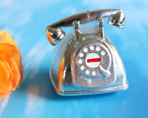 昭和レトロな電話機 温度計付き ペーパーウェイト ｢すずのスズ