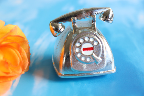 昭和レトロな電話機 温度計付き ペーパーウェイト ｢すずのスズ