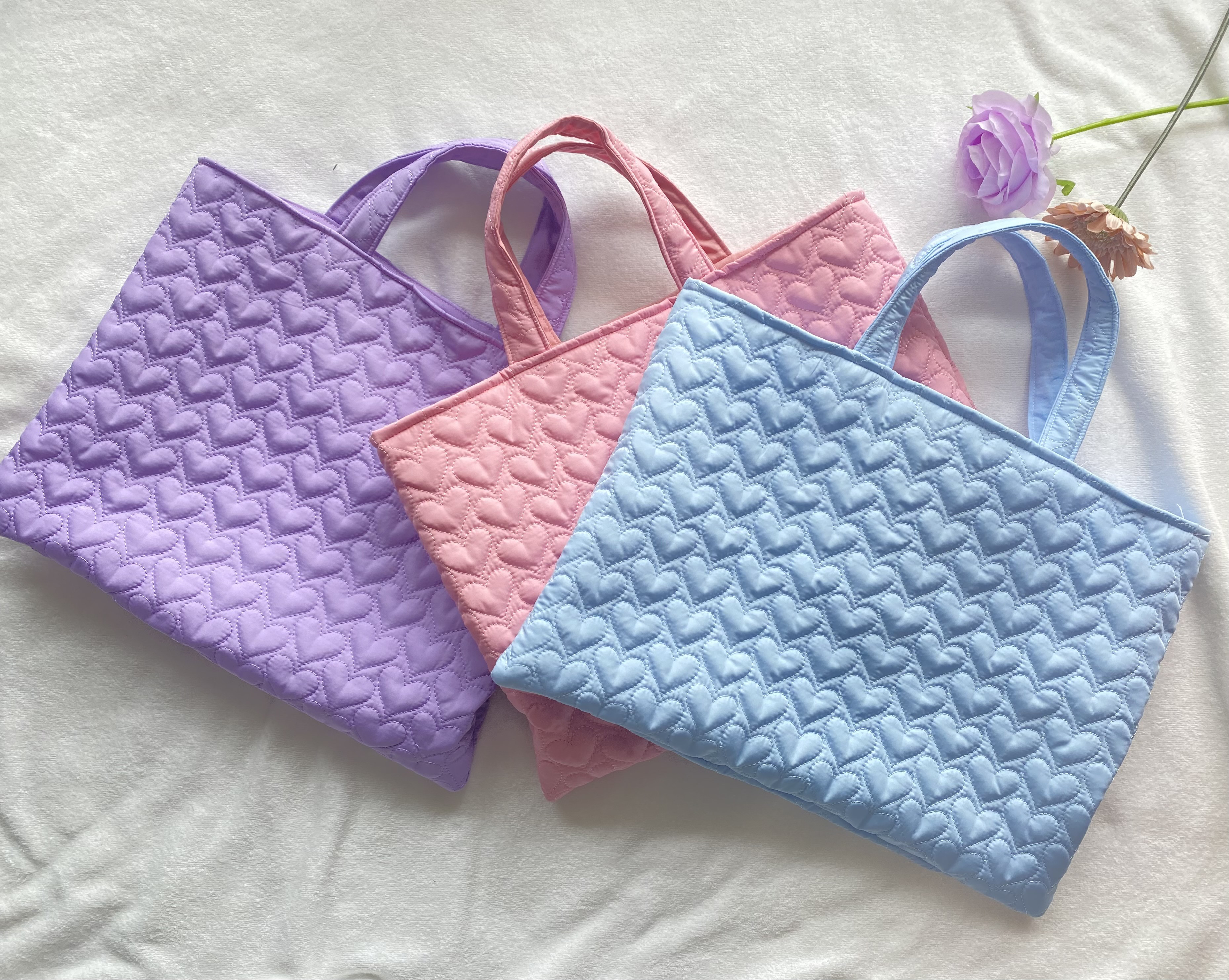 LB61 LB73☆つぼみ☆ハンドメイド☆キルティングレッスンバッグ2点